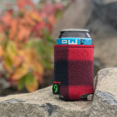 Buffalo Plaid Can Cooler, Deer Camp Beer Can Coozie